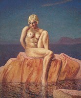 Girl on a pink rock, Bordighera