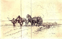 Horses Pulling Cart Uphill (1920)