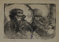 Men sleeping in a carriage