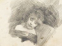 Sleeping woman head and shoulders