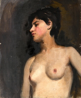 Bust lenght female nude