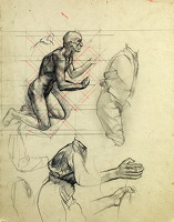 Sheet of figure studies, circa 1929