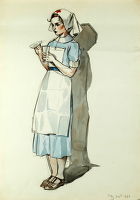 Nurse pouring medicine in a glass
