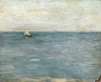 Seascape with sailing boat