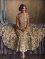 Olga in her flounced dress, 1930
