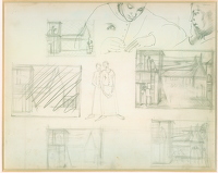 Sheet of studies for design of wall...