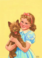 Young girl with Terrier, c.1950