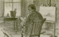 The Artist Reading in his Studio