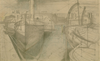 Study for 'Nocturne: Bristol Docks'