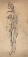 Full lenght standing female nude