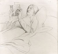 Portrait of Winifred Knights reading