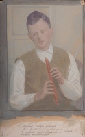 Brian playing a recorder, circa 1950