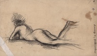 Study of a model reclining on her front