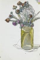Thistles in a glass jar, circa 1930
