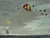 Anti-aircraft batteries attack, 1944
