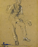 Study of a man with a jacket on his arm