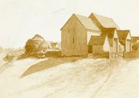 Farm and out buildings, circa 1920