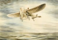 Louis Bleriot flying the English...