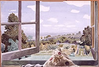 View through open window, 1944
