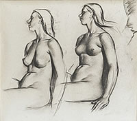 Studies of Seated Female Nude,