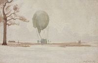 Raising a barrage balloon in Hyde Park