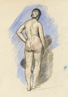 Standing nude, rear view