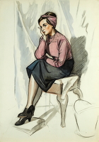Seated woman, absorbed in thought