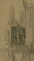 Still life with biscuit tin, circa 1890