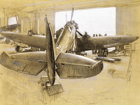 Spitfire in Hangar, 1940