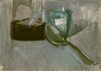 Still life with spoon and glass