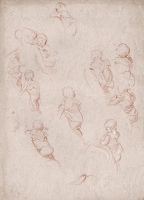 Sheet of studies of a child on its...
