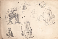 Studies of Charles Mahoney sketching