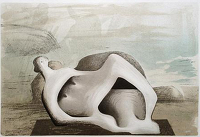Reclining Figure against Sea and Rocks