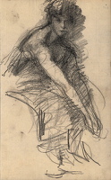 Study of a woman seated leaning forward