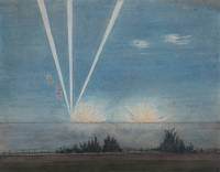 German flares and bomb blasts in...