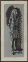 Girl standing, three quarter view