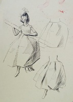 Working sketch of a young woman...