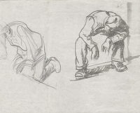 Studies of a Kneeling and Seated Man 