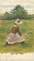 Woman gathering beach grass 1.VIII.1886
