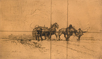 Horse Pulling Cart Uphill