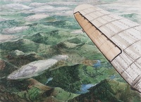 Bird's-eye view over the Wing of an...