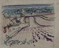Landscape with ploughed field