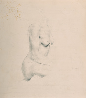 Half length seated nude, profile view