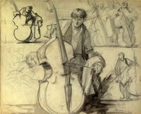 Double Bass Player, c. 1908