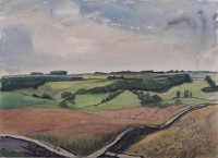 Landscape with rolling fields, 1949