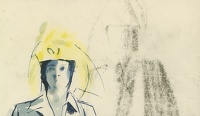 Woman with yellow hat