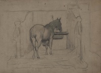 Study of a horse in a stable