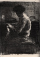 Seated nude in the dark