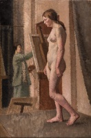 Painting for life class, circa 1920