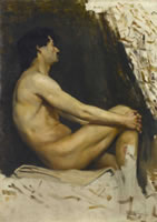 Study of a male nude, 1890's